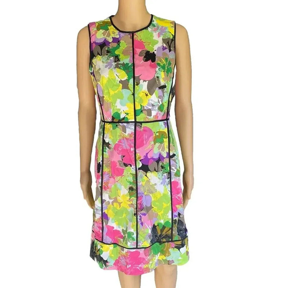 Calvin Klein Dresses & Skirts - Calvin Klein SZ 8 FLORAL STRUCTURED SLEEVELESS SHEATH DRESS-UNLINED COTTAGECORE